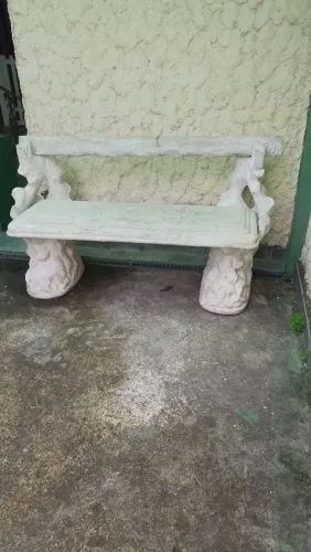 Banco de pedra para jardim ,branco
