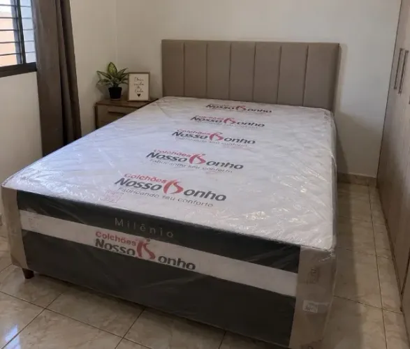 Cama Box Casal Espuma D33 (Novo e Entrega em até 24h)