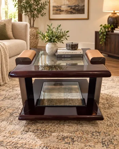 MESA DE CANTO SOFISTICADA COM VIDRO ? PEÇA ÚNICA ?