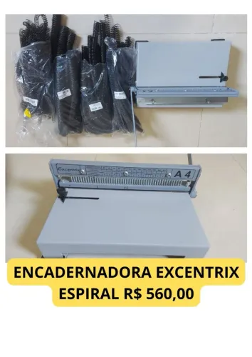 Encadernadora Espiral Excentrix + 4 Pacotes de Espiral (Tamanhos Diferentes)