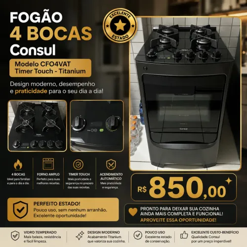 Fogão Consul preto 