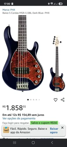 Baixo 5 cordas phx music man
