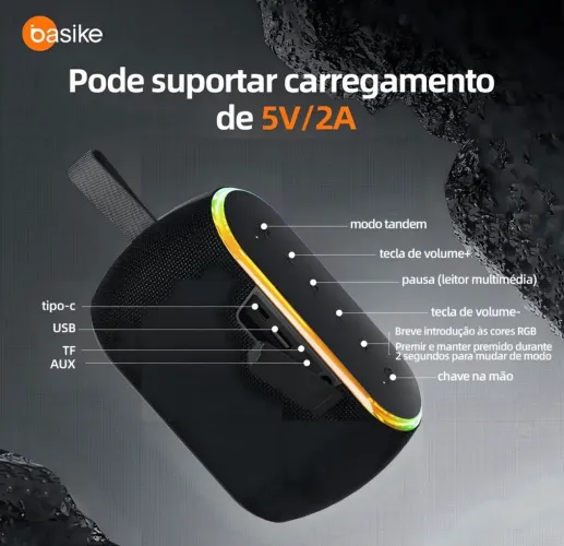 Caixa de Som Basike 40W Bluetooth 