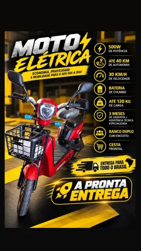 Moto Elétrica 500W Pronta Entrega - Economia e Mobilidade
