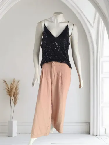 Calça pantalona nude rosê 