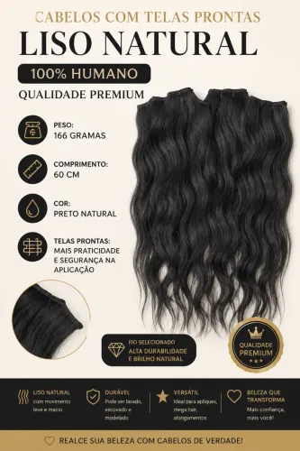 Cabelo 100% humano  já na telas prontas 