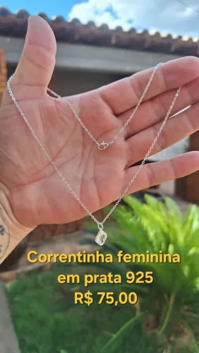 Kit corrente + pingente + Par de Brinco