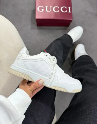 Tênis Gucci Re-Web Unissex Couro Importado Cor: Branco - Disponível 34 AO 43 (Fotos Reais)