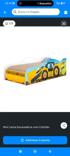 Vendo cama infantil de retroescavadeira ( sem colchão)