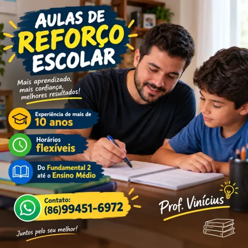 Reforço escolar do fundamental 2 ao ensino médio