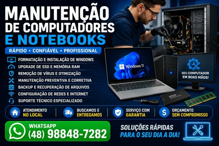 MANUTENÇÃO DE COMPUTADORES E NOTEBOOKS