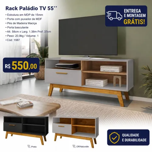 Rack para tv até 55 polegadas