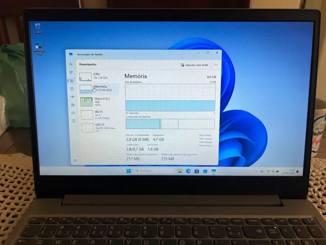 Notebook Lenovo Intel Core i5 10ª Gen - 8GB RAM - 500GB HDD + Slot SSD M.2 (Ótimo Estado)