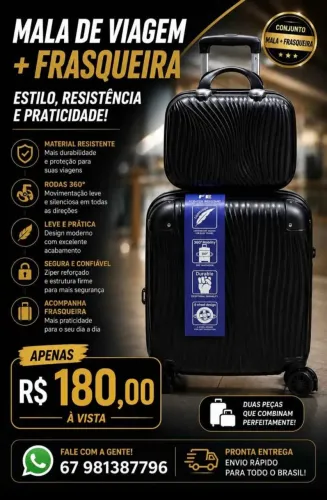 Mala de viagem + frasqueira 