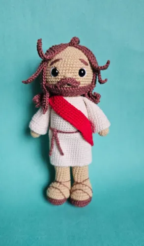 Boneco Jesus em Amigurumi, crochê 
