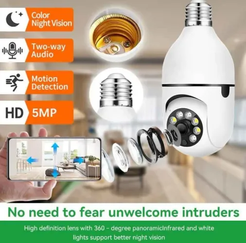 Camera lâmpada completa com aplicativo pra ver ao vivo no celular lâmpada