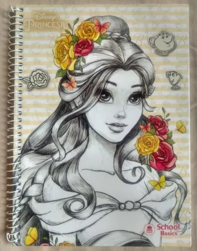 Caderno Princesas Disney - Bela (96 folhas)