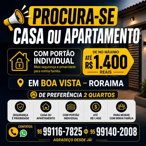 Procura-se casa para alugar