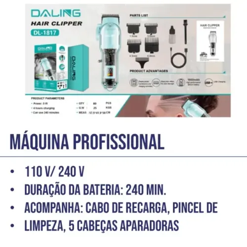 Lacrada Máquina de cortar cabelo profissional DALING DL-1817