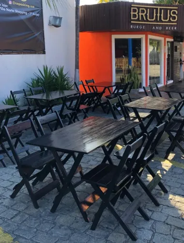 Kit de mesa 1,10x0,70 familiar em madeira
