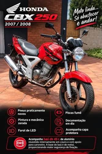 ? HONDA CBX 250 TWISTER 2007/2008 | MUITO CONSERVADA | R$ 10.000