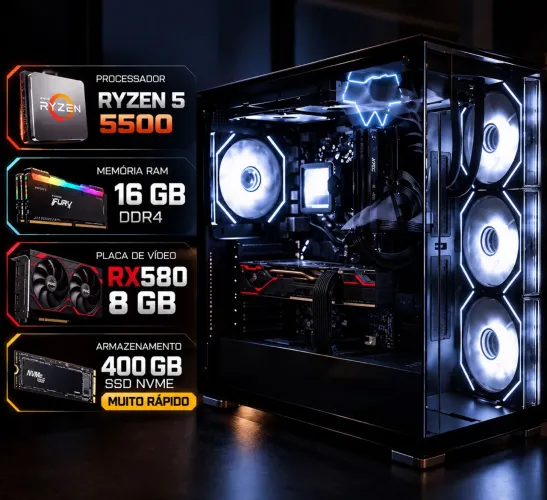 PC GAMER MULTITAREFAS RYZEN 5 16 GB RAM