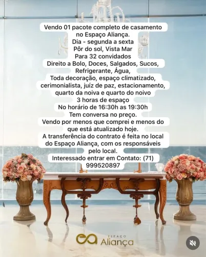 Passo pacote de casamento Espaço Aliança 