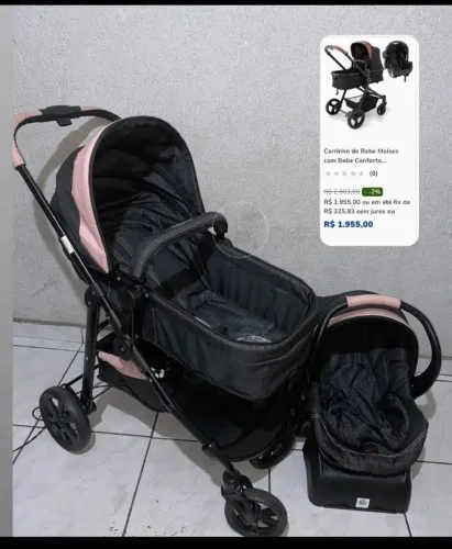 Carrinho Moisés e bebê conforto