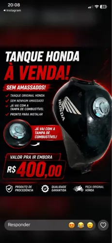 Peças moto tanque bobina etc