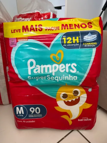 FRALDA PAMPERS SUPERSEQUINHA M