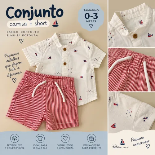 Conjunto bebê 0-3 meses
