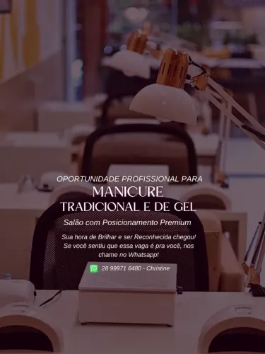 Vaga para manicure e nail designer