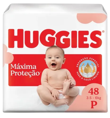 Fralda Huggies supreme care máxima proteção P 48 fraldas
