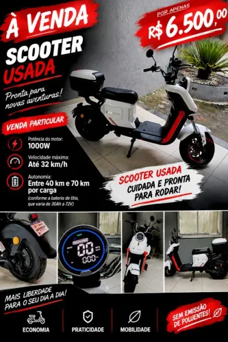 Escuta Elétrica 1000W - Autonomia de 32 km