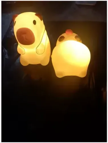 Luminaria Abajur Capivara Led com pilha Para Criança e Decorações