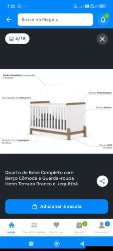 Guarda roupa, berço até 3 altura virando cama e cômoda