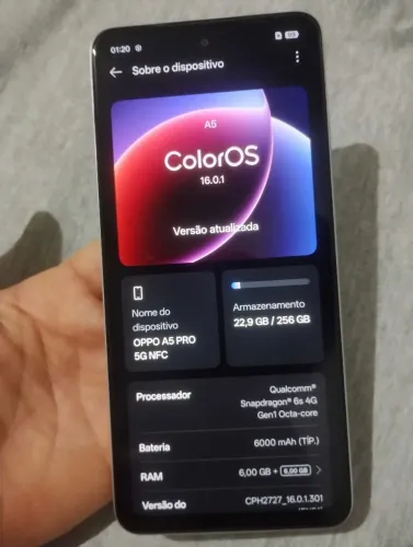 Oppo a5 pro 5G NFC 256gb 8+8de ram biometria