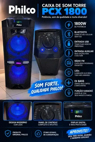 Caixa de som Philco PCX 1800