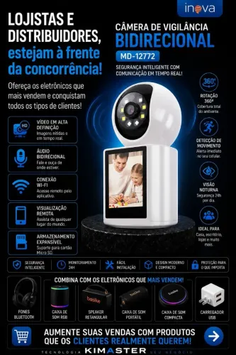 Câmera de vigilância de vídeo bidirecional MD-12772