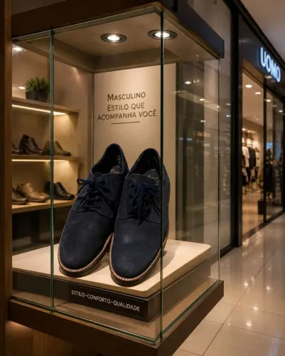 Sapato de couro azul