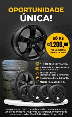 Rodas Originais Honda Civic G8 com Pneus - Aro 16!