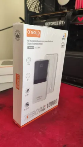 Carregador Portátil (Power Bank) A'GOLD PRO 10.000mAh - Turbo 22.5W c/ Cabos Integrados