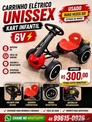 Carrinho kart elétrico 