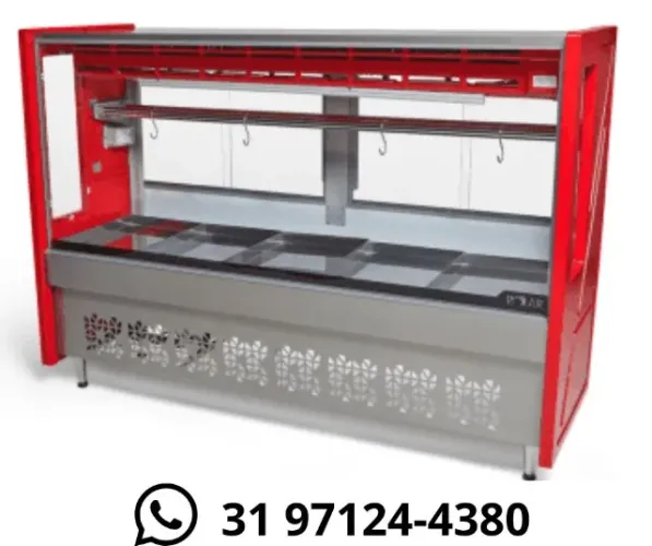 Balcao de Açougue 1,75m Polar Vermelho