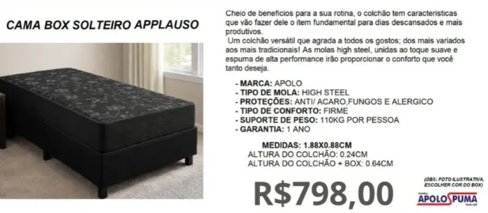 CONJUNTO SOLTEIRO A PRONTA-ENTREGA