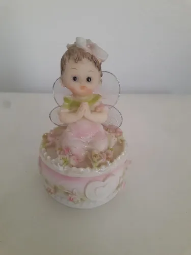 Mini porta joia resina anjinha