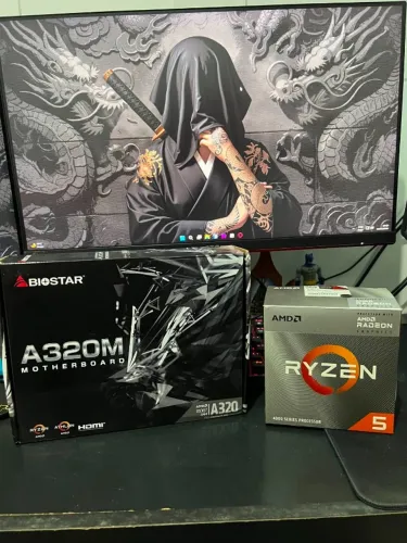 Kit placa mãe a320m e Ryzen 4600G