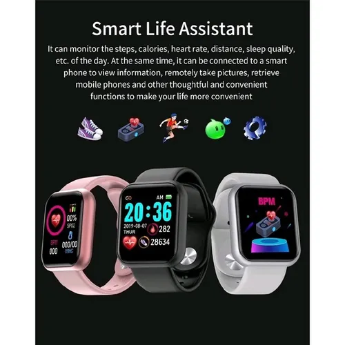 Relógio y68 Smartwatch D20S Relógio Inteligente