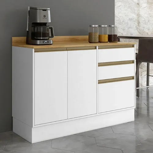 Balcão Barcelona Branco Frete Grátis - Até 12x