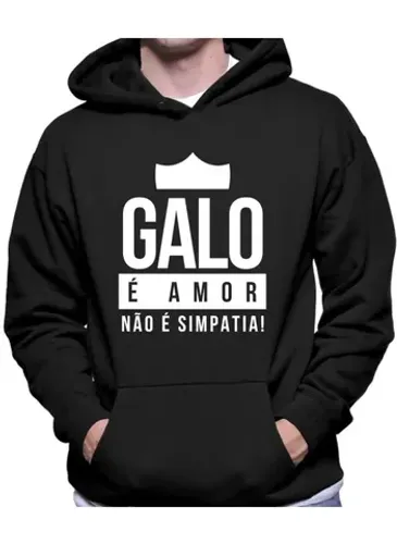 Moletom Canguru Galo é Amor Preto P e G